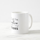 Mug Merci pour m'aider avec mes études (Devant droit)