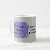 Mug Merci pour rester avec nous Abstrait violet gris (Devant gauche)