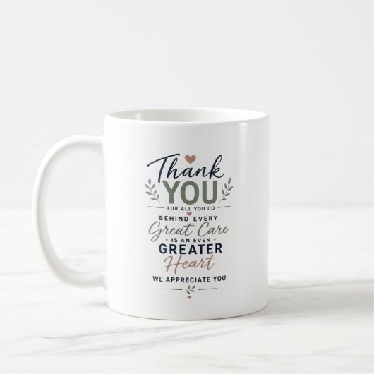 Mug Merci pour tout ce que vous faites Appréciation de (Gauche)