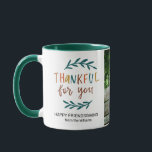 Mug Merci pour vous Friendsgiving Photo personnalisée<br><div class="desc">Merci pour vous Friendsgiving Photo Personnalisé Café Mug</div>