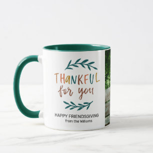 Mug Merci pour vous Friendsgiving Photo personnalisée