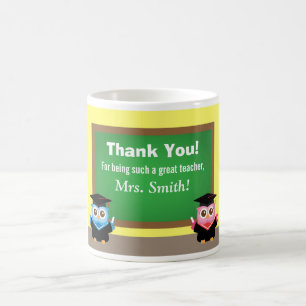 Mug Merci professeur, Adieu de fin d'études, Chouettes
