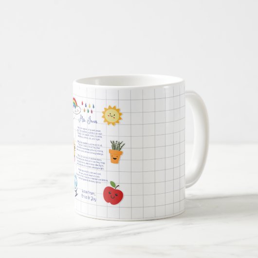 Mug merci professeur Appréciation poème nuage arc-en-c (Devant droit)