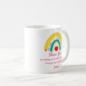 Mug merci professeur arc-en-ciel fournitures école ros (Devant droit)