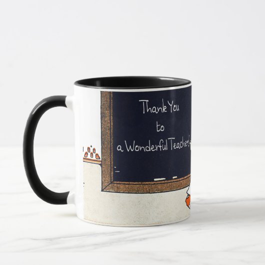 Mug Merci, professeur. Art vintage (Gauche)