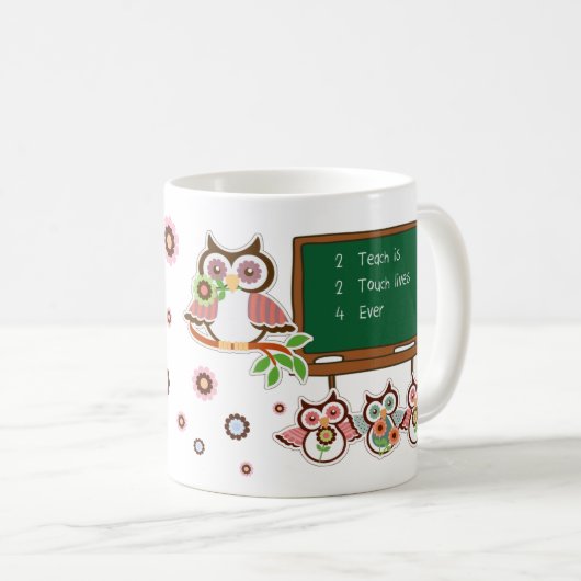Mug Merci, professeur. Cadeau aux chouettes (Devant droit)