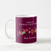 Mug Merci, professeur. Cadeau de nom personnalisé (Gauche)