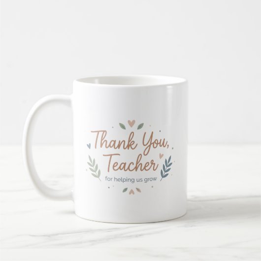 Mug Merci Professeur de Nous Aider à Grandir (Gauche)