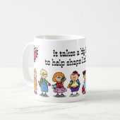 Mug Merci, professeur. Enfants de l'école et Citer des (Devant gauche)