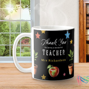 Mug Merci Professeur Tableau Noir Pomme Personnalisé