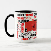 Mug Merci rouge et noir  mot Modèle Cloud (Gauche)