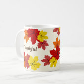 Mug Merci Rouge Orange Jaune Automne Feuilles de l'éra (Devant gauche)