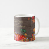 Mug Merci Rustique Orange Citrouille Feuilles D'automn (Devant droit)