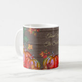 Mug Merci Rustique Orange Citrouille Feuilles D'automn (Devant gauche)