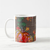 Mug Merci rustique Orange Citrouille Feuilles de chute (Gauche)