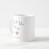 Mug Merci | Script manuscrit et coeur (Devant gauche)