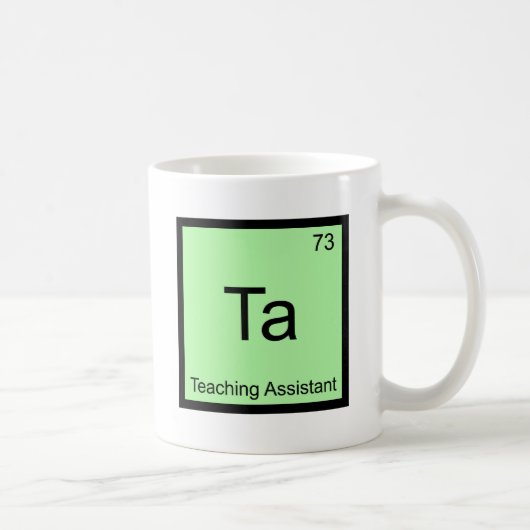 Mug Merci - symbole T d'élément de chimie d'assistant (Droite)