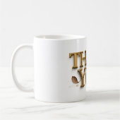 Mug MERCI, texte de couleur or, (Gauche)