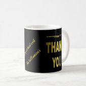 Mug Merci Typographie Élégante Noir Or (Devant droit)