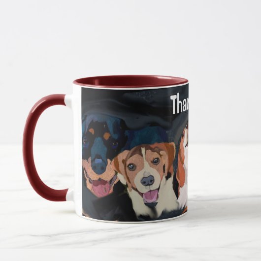 Mug Merci - un rassemblement de chiens (Gauche)