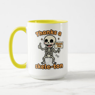 Mug Merci un Skele-ton | Drôle Skeleton Halloween