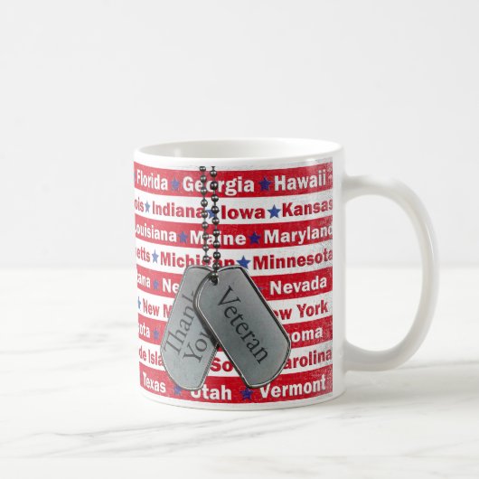 Mug Merci vétéran au drapeau (Droite)