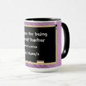 Mug Mercis personnalisés au professeur (Devant droit)