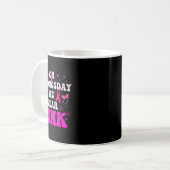 Mug Mercredi Nous Portons Le Ruban Rose Cancer Du Sein (Devant gauche)