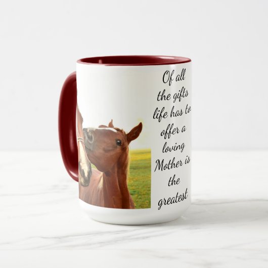 Mug Mère Amour Citer Mère Cheval & Foal (Devant gauche)