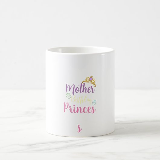Mug Mère Anniversaire Princesse Tiara Couleur Customis (Centre)
