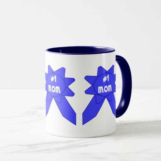 Mug Mère au ruban bleu x 3 (Devant droit)