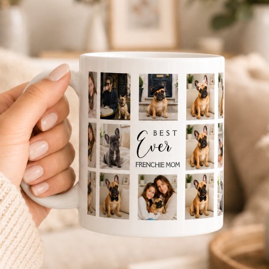Mug Mère Bouledogue Français photo collage