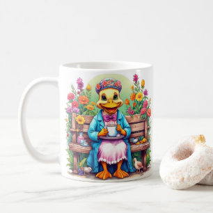 Mug Mère Canard Boire Citation De Café Fleurs Colorées