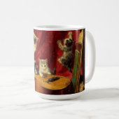 Mug Mère Chat et chatons Jouer avec la guitare (Devant droit)