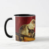Mug Mère Chat et chatons Jouer avec la guitare (Gauche)