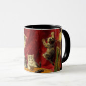 Mug Mère Chat et chatons Jouer avec la guitare (Devant droit)