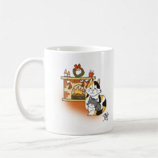Mug Mère Chat et Kitten Foyer chaleureux Noël