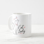 Mug Mère Chat Noir Élégante Queue en Forme de Cœur Dam (Devant gauche)
