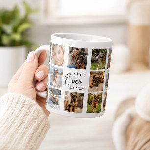 Mug Mère chienne GSD maman photo collage blanc noir