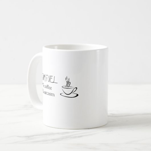 Mug Mère Citation Silhouette Café Carburant (Devant gauche)