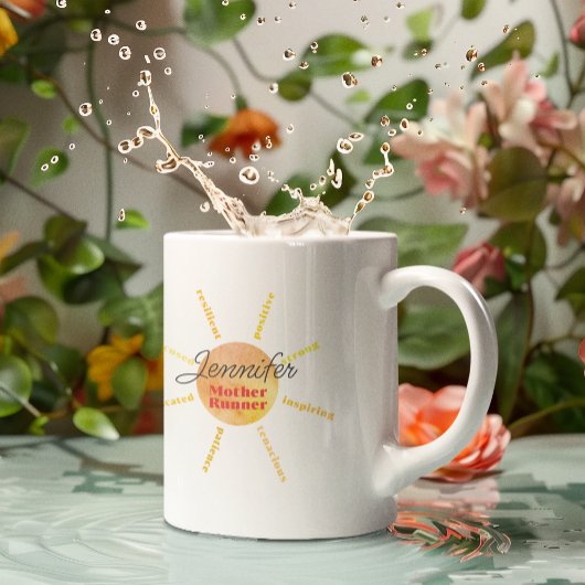 Mug Mère coureuse Yellow Sunshine Aquarelle personnali