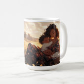 Mug Mère d'Anime dans la prairie matinale (Devant droit)