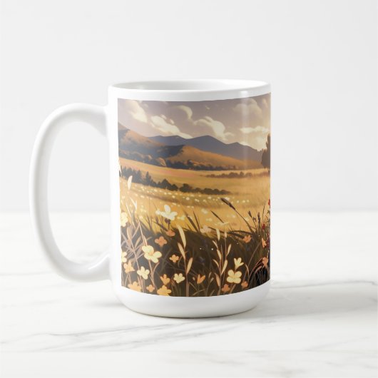 Mug Mère d'Anime dans la prairie matinale (Gauche)