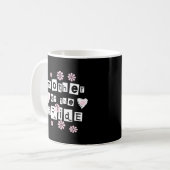 Mug Mère de blanc de jeune mariée sur le noir (Devant gauche)