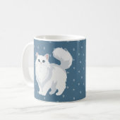 Mug Mère de chat blanc à poils longs personnalisée (Devant gauche)