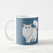 Mug Mère de chat blanc à poils longs personnalisée (Gauche)