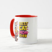 Mug Mère de chat fière avec un joli chat aux fleurs 🐱 (Devant gauche)