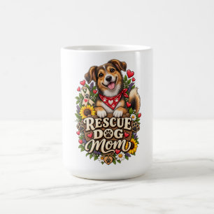 Mug Mère de chien de sauvetage Empreinte de patte flor