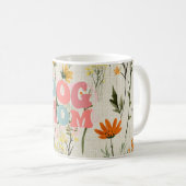 Mug mère de chien floral blanc rose (Devant droit)