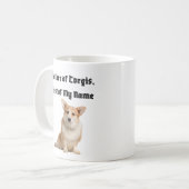 Mug Mère de Corgis, Prénom de mon nom (Devant gauche)